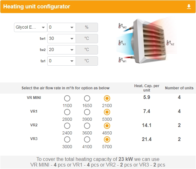 Programul de selectie online VTS EH CAD VOLCANO / WING a fost reinnoit