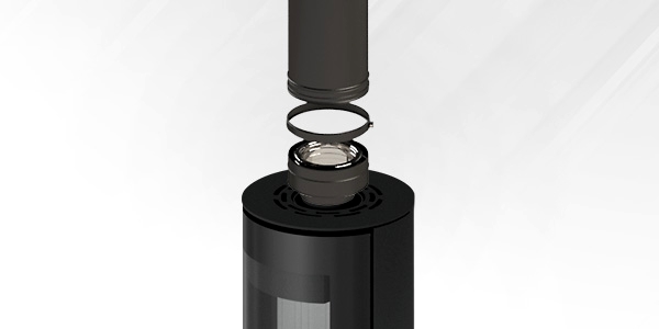 Sistemul Almeva Quadra TW25 intr-o combinatie consistenta cu soba Hearth