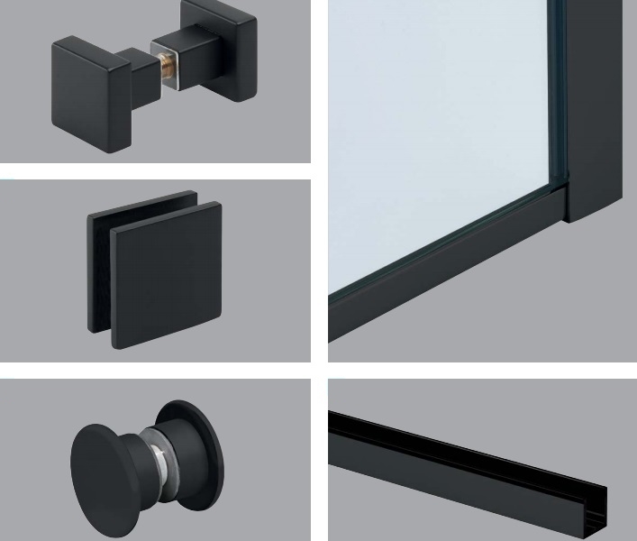 Noile accesorii negre ASSA ABLOY® pentru usi batante din sticla