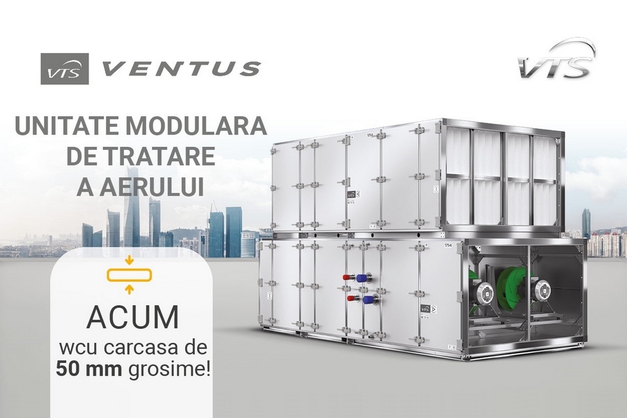 Centralele modulare de tratare aer VTS VENTUS - acum cu carcasa de 50 mm grosime!