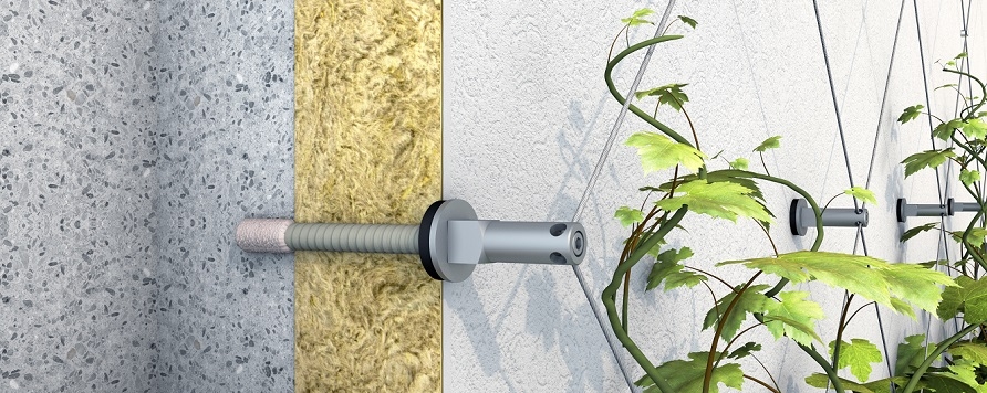 EJOT Iso-Bar ECO - Element de fixare aprobat pentru fatadele ecologice cu plante, pe sistemele termoizolante