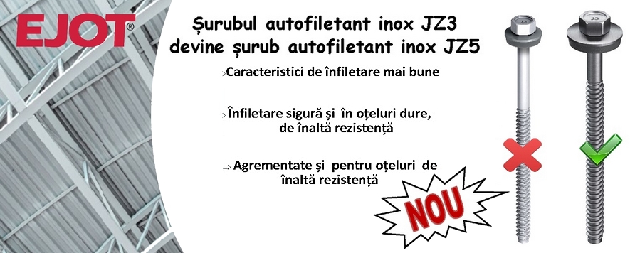 Surubul autofiletant inox EJOT JZ3 devine surub autofiletant inox JZ5