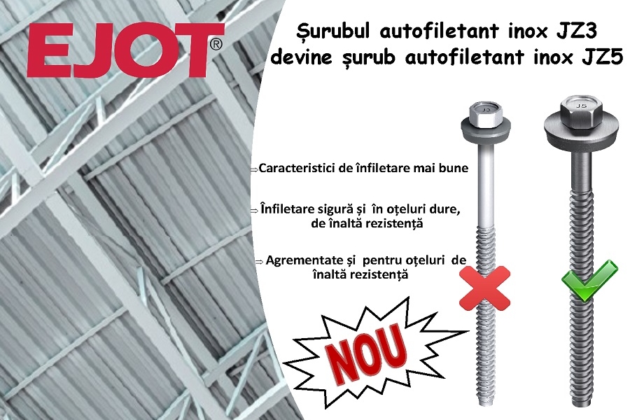 Surubul autofiletant inox EJOT JZ3 devine surub autofiletant inox JZ5