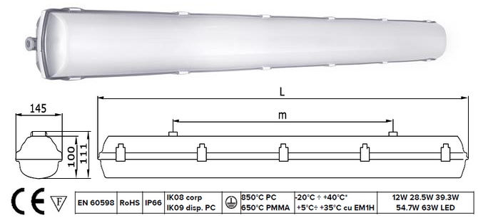 Corpuri de iluminat industrial FIPAD-06 LED si LINDA LED PMP