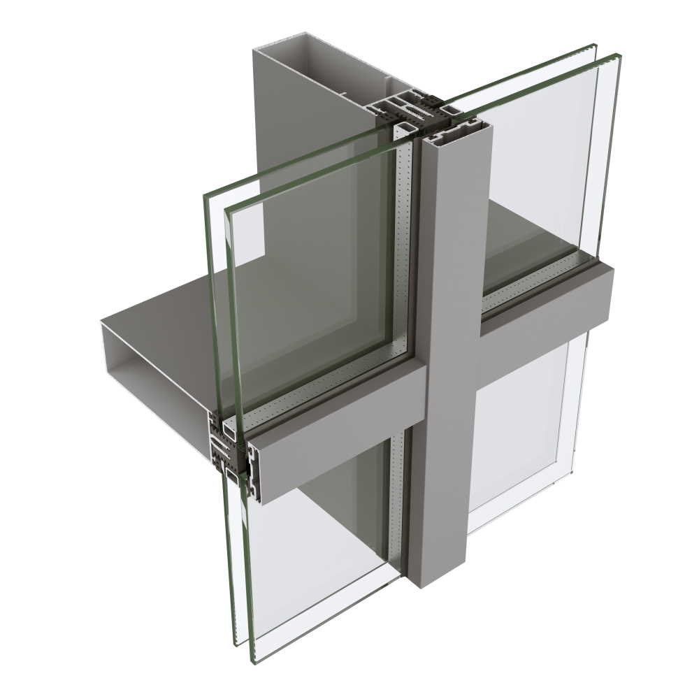 Sistemul de perete cortina Exalco Albio R50 - Sectriune Clasic