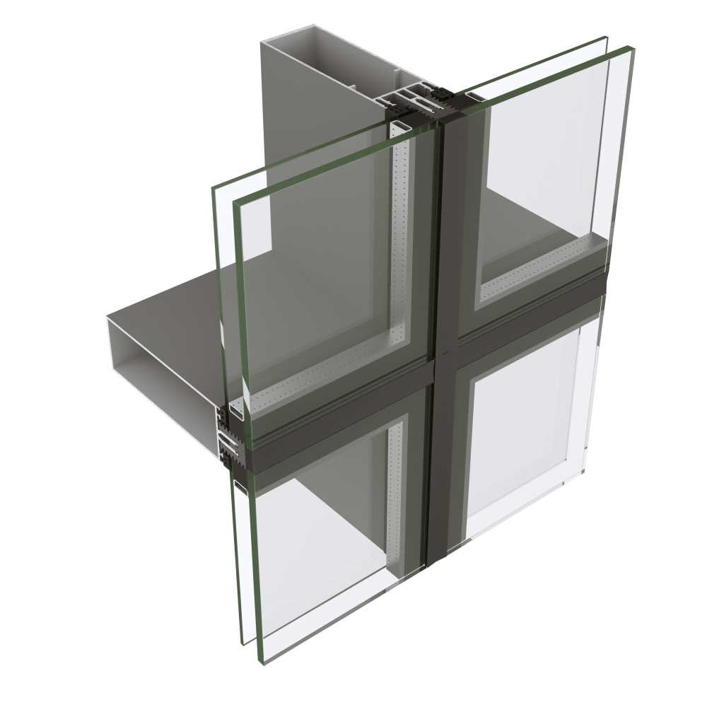 Sistemul de perete cortina Exalco Albio R50 - Sectriune Structural