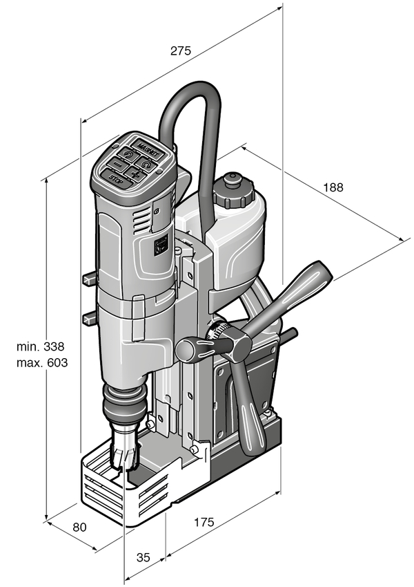 Masina de gaurit universala FEIN KBU 35 QW cu talpa electromagnetica de pana la 35 mm