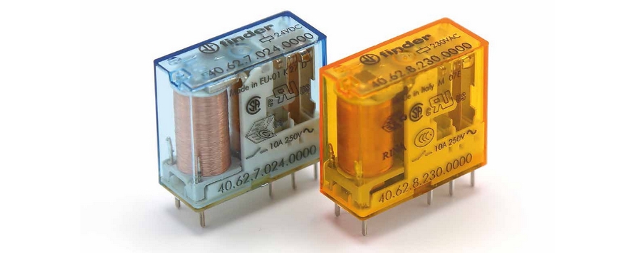 Noul releu miniaturizat implantabil (PCB) Finder Tipul 40.62 cu bobina in C.A.