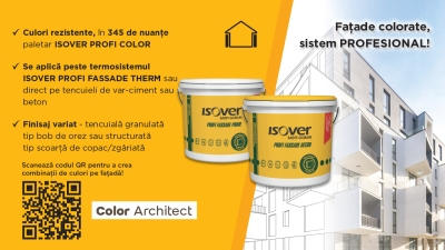 ISOVER a lansat gama de tencuieli decorative ISOVER PROFI FASSADE DECOR si grundul ISOVER PROFI FASSADE PRIME