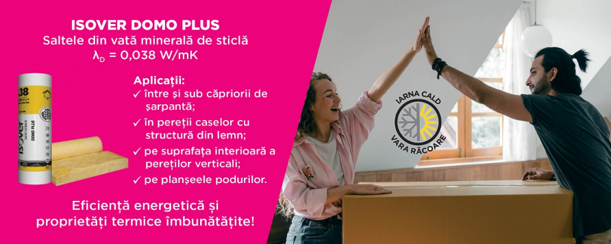 Saltele de vata minerala de sticla Isover Domo Plus