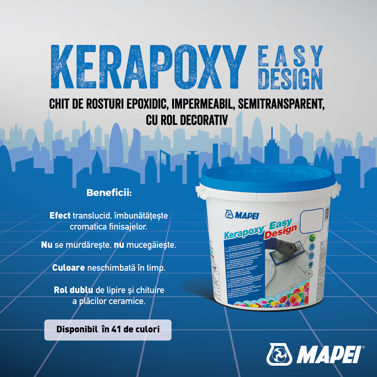 Noul chit epoxdic Kerapoxy Easy Design pentru rosturi de pana la 15 mm