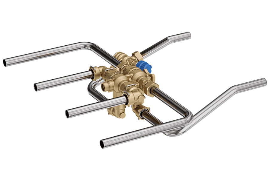 Danfoss AB-QM 4.0 CO6 Flexo - Set de conexiuni prefabricat pentru panouri radiante cu conexiuni de 18 mm pentru pres-fit