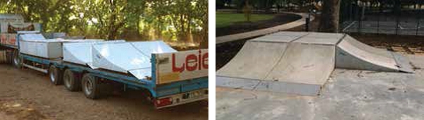 Pista de skateboard din elemente modulare prefabricate de la Leier