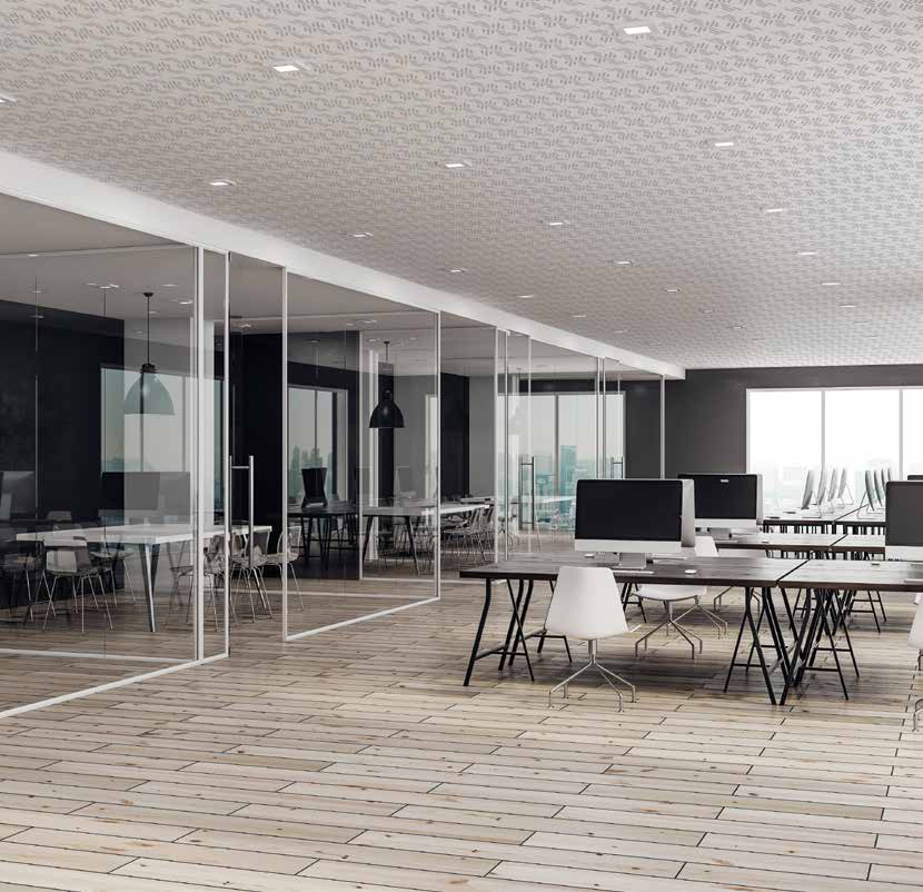 Placi de gips-carton pentru plafoane si pereti cu perforatii continue Createx® si modulare Creason®
