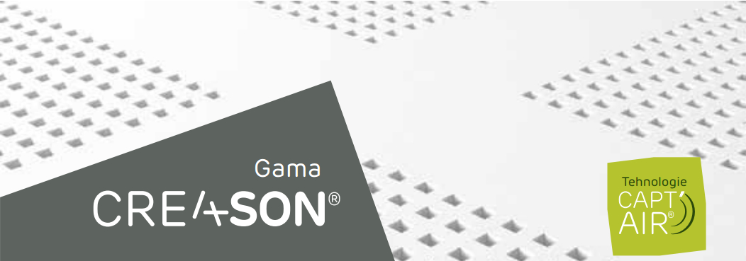 Placi de gips-carton pentru plafoane si pereti cu perforatii continue gama Creason®