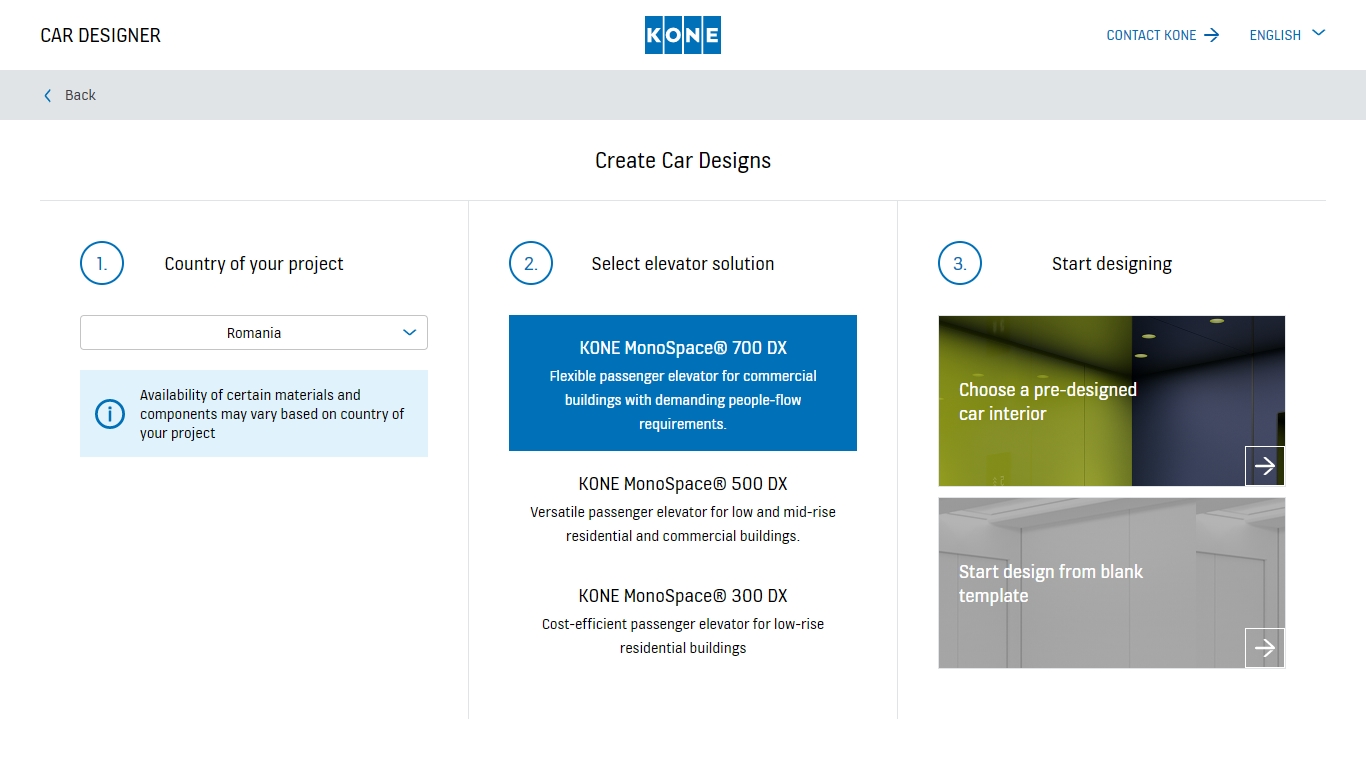 KONE Car Designer