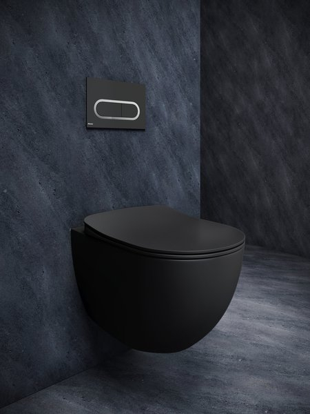 Noul vas WC RAVAK Uni Chrome RimOff negru
