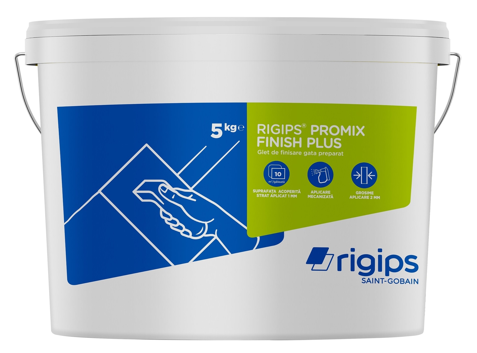 Noul glet de finisare gata preparat Rigips® PROMIX FINISH PLUS - Galeata 5kg