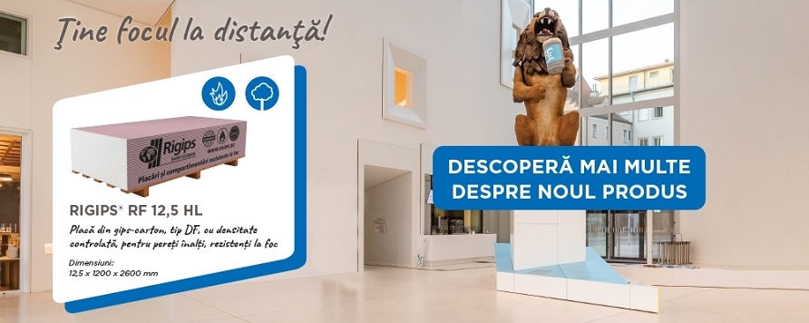 Noua placa de gips-carton Rigips® RF HL tip DF