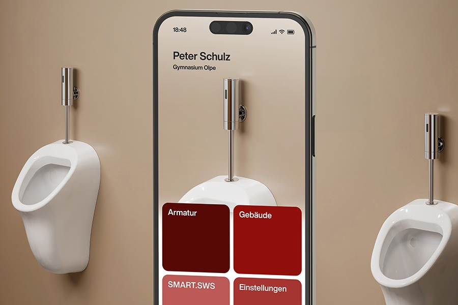 SCHELLTRONIC E² - robinet spalarecu presiune pentru pisoar inovativ, cu montare pe perete