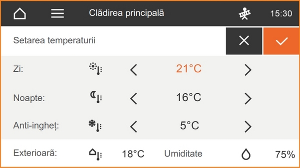 SchwankControl interfata utilizator: setarea programelor individuale de incalzire