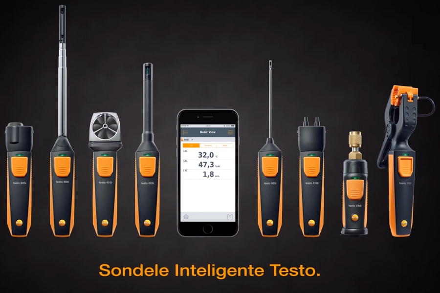 Noile sonde inteligente testo cu Bluetooth pentru masurarea temperaturii si vitezei aerului