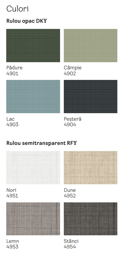 Noua colectie de rulouri VELUX Nature - Culori disponibile in functie de produs