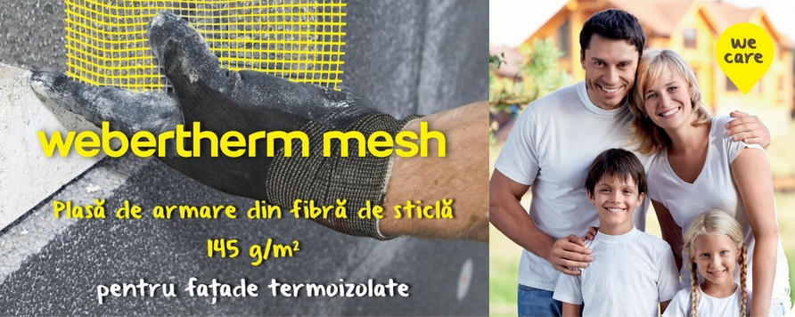 Weber a lansat plasa de armare din fibra de sticla webertherm mesh 145 g/m²