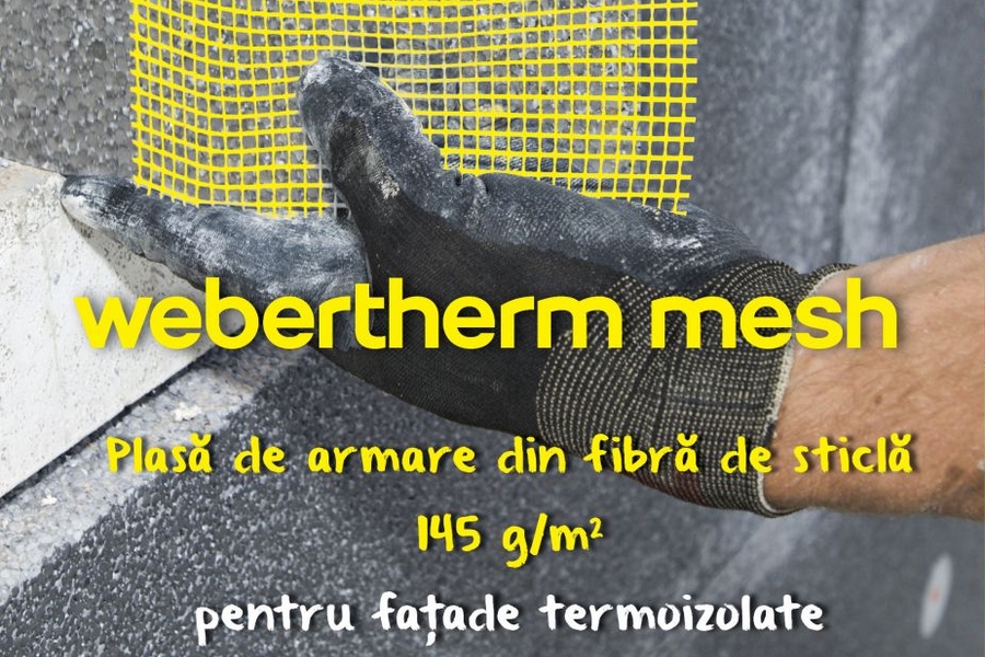 Weber a lansat plasa de armare din fibra de sticla webertherm mesh 145 g/m²