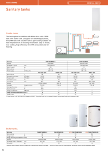 Rezervoare sanitare de apa calda menajera Panasonic pentru sisteme Aquarea<br>(General Catalogue 2023/2024, pag. 86-87) - fisa tehnica