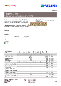 Blaturi de bucatarie Duropal Quadra microPLUS® P2 - fisa tehnica