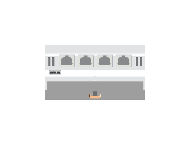 Switch fara management pentru automatizarea cladirilor Phoenix Contact FL SWITCH 1104-4POE REG - Vedere de jos