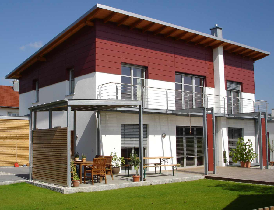 Lamele metalice pentru fatada PREFA Sidings - Rosu maroniu RAL 3009
