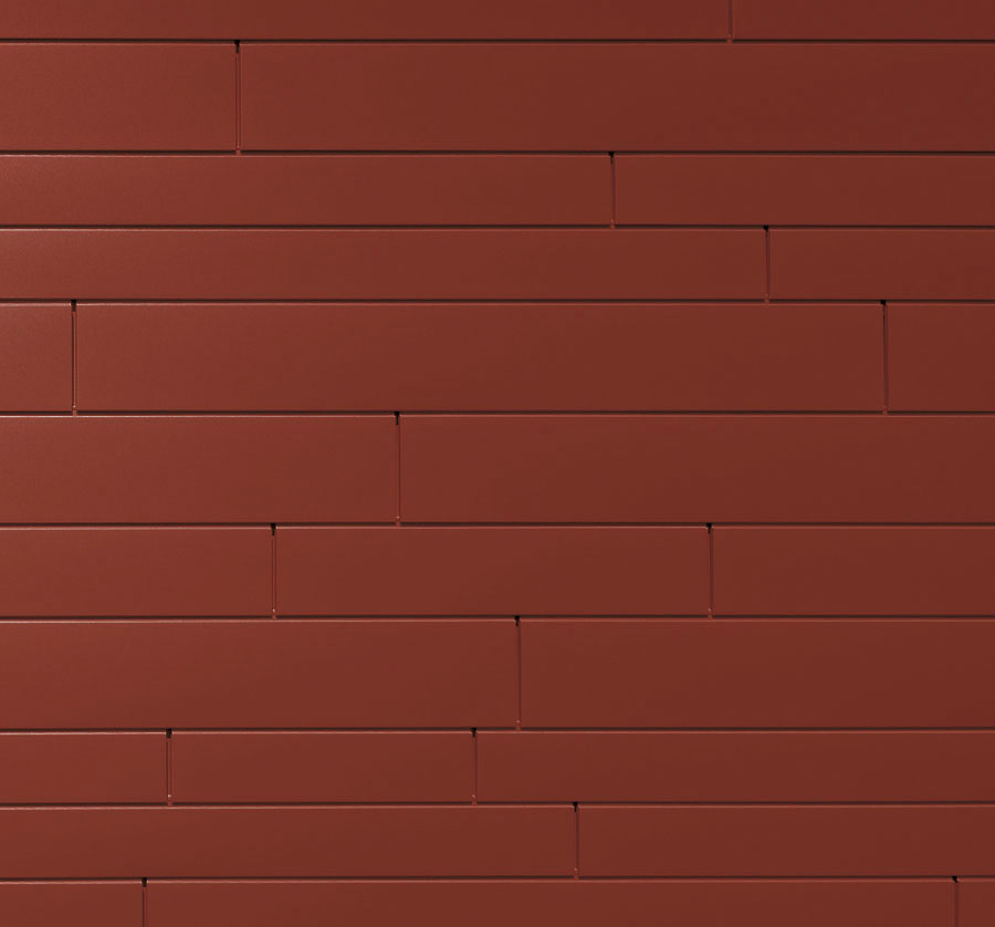 Lamele metalice pentru fatada PREFA Sidings - Rosu maroniu RAL 3009