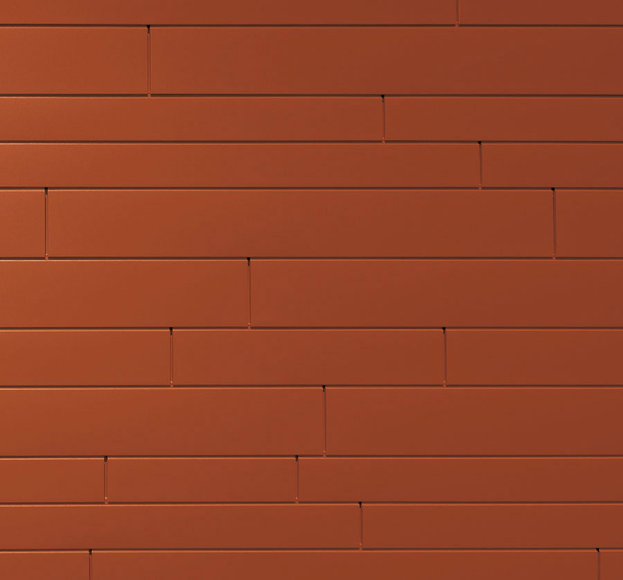 Lamele metalice pentru fatada PREFA Sidings - Rosu caramiziu RAL 8004