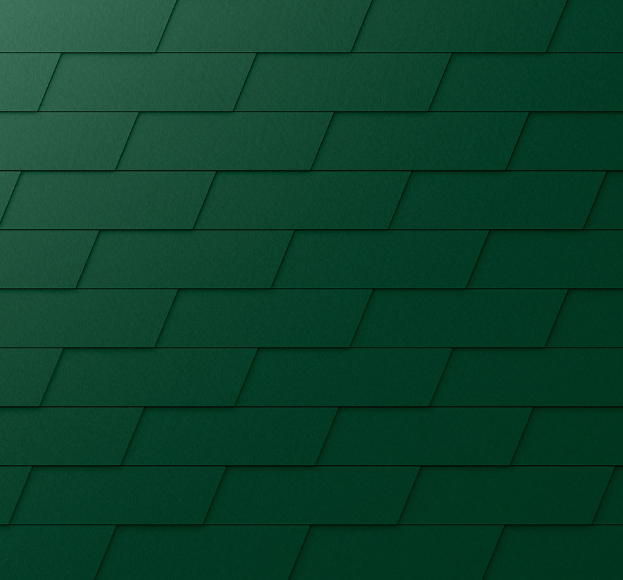 Lamele metalice pentru fatada PREFA XL - Verde RAL 6005