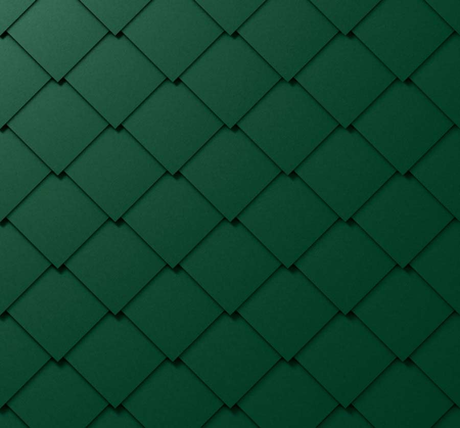 Placi metalice romboidale pentru fatada PREFA - Verde RAL 6005