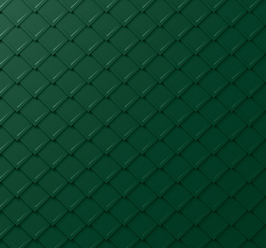 Placi metalice romboidale 29x29 pentru acoperis PREFA - Verde RAL 6005