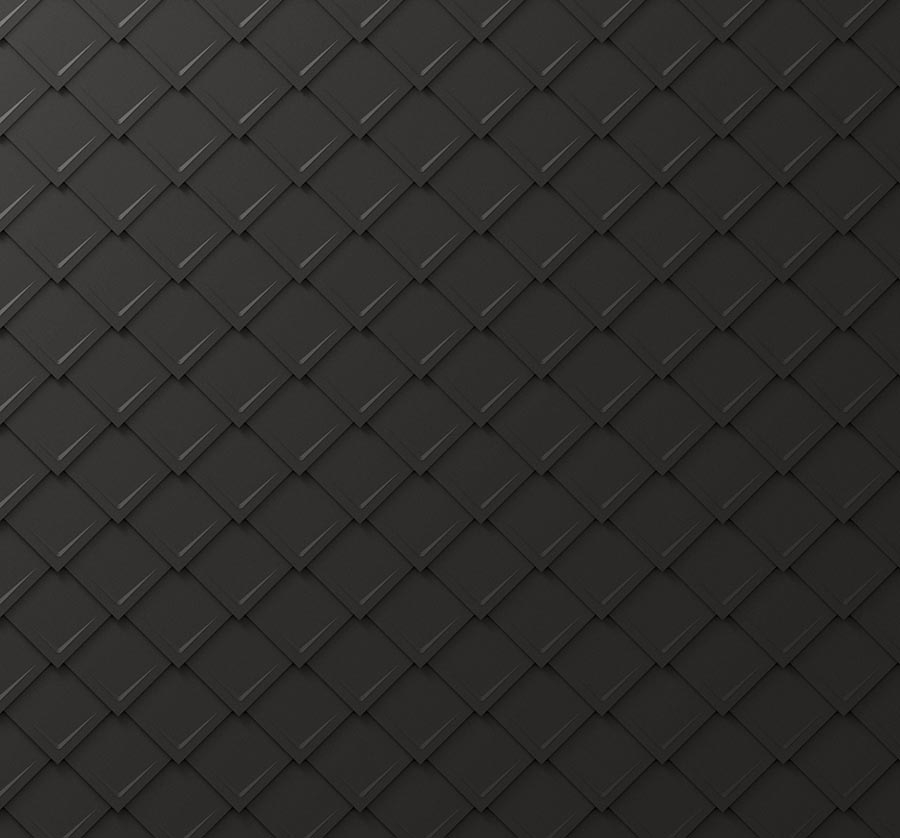 Placi metalice romboidale 29x29 pentru acoperis PREFA - Negru RAL 9005