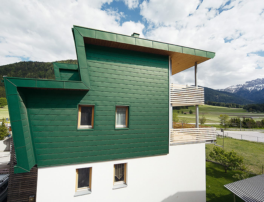Lamele metalice pentru fatada PREFA - Verde RAL 6005