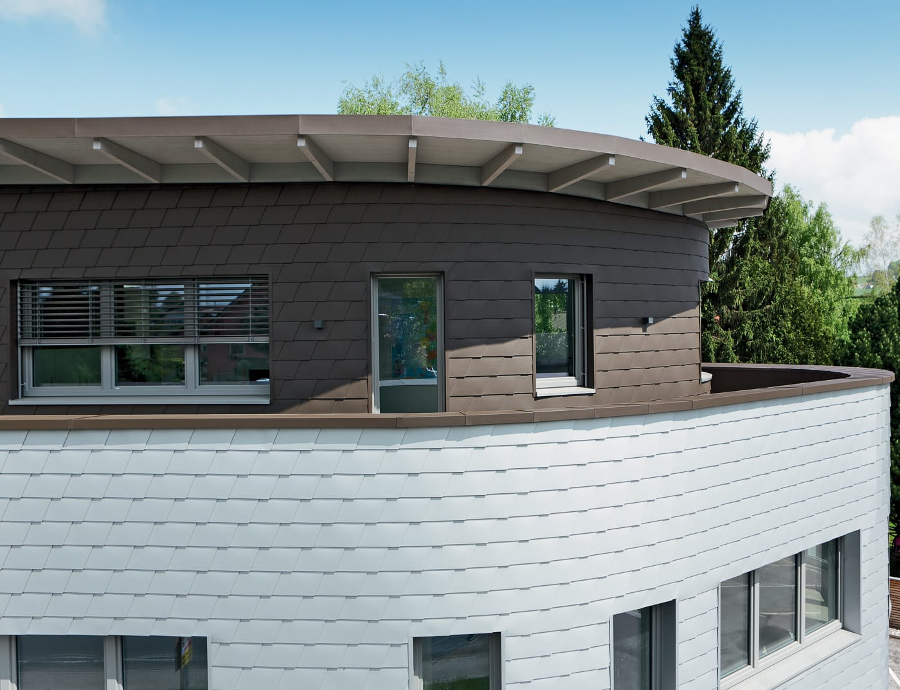 Lamele metalice pentru fatada PREFA - Maro RAL 7013