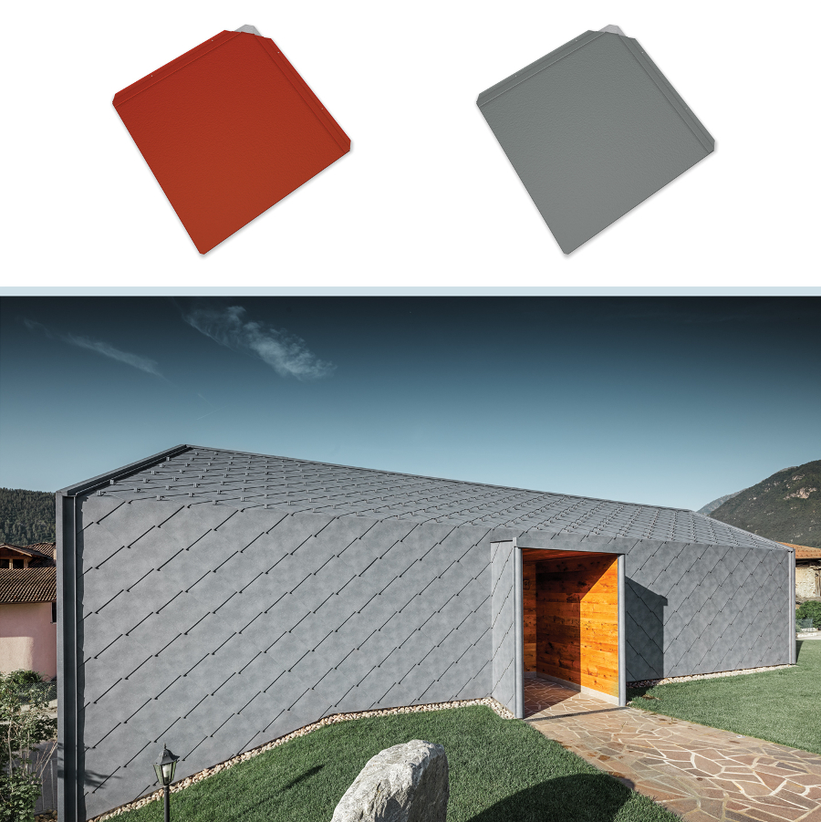 Placi metalice romboidale PREFA 44x44 cm pentru acoperis si fatada