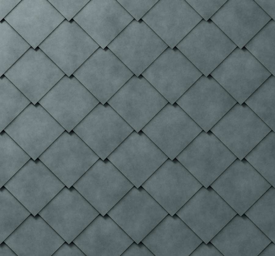 Placi metalice romboidale PREFA 44x44 cm pentru acoperis si fatada - Gri albastru RAL 7031