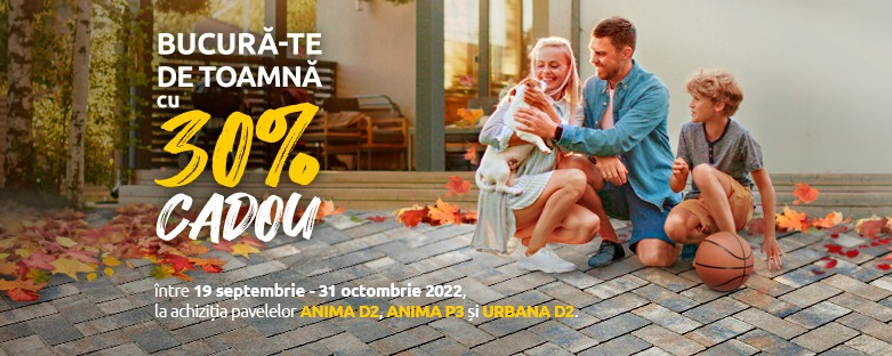 Bucura-te de toamna cu 30% reducere la pavelele Anima si Urbana!