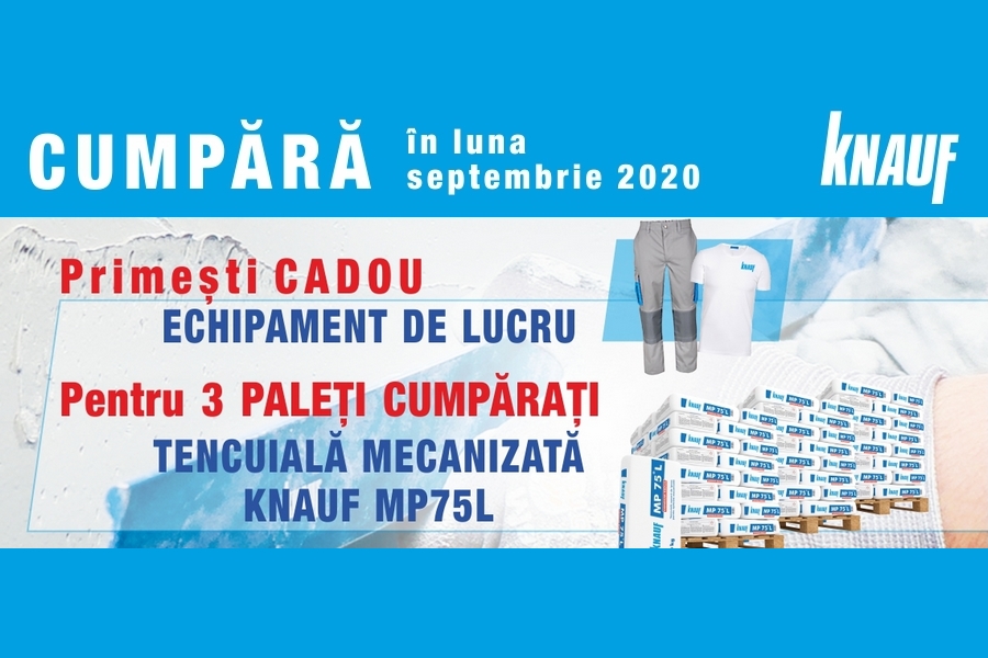 Cumpara in luna septembrie 2020 tencuiala mecanizata Knauf MP75L