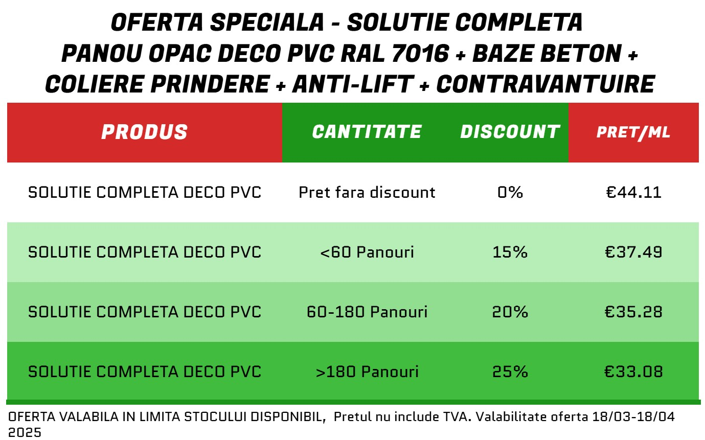 Oferta speciala la panourile mobile opace Decorio
