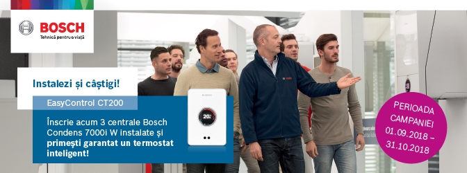 Programul Partenerilor Bosch - Inscrie 3 centrale Bosch Condens 7000i W instalate si primesti garantat un termostat inteligent