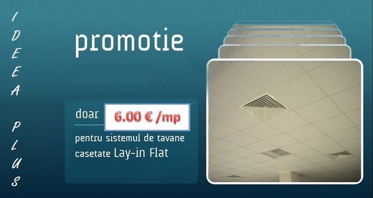 Sistem de tavane casetate Lay-in Flat, brand OWA, model COMET