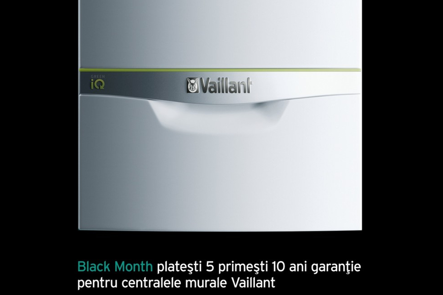 Black Month platesti 5, primesti 10 ani garantie pentru centralele murale Vaillant