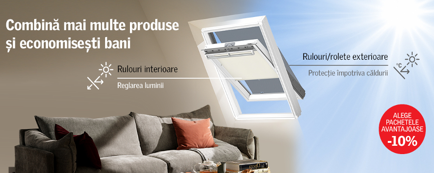 Livrare gratuita si discount pentru pachetele de rulouri VELUX